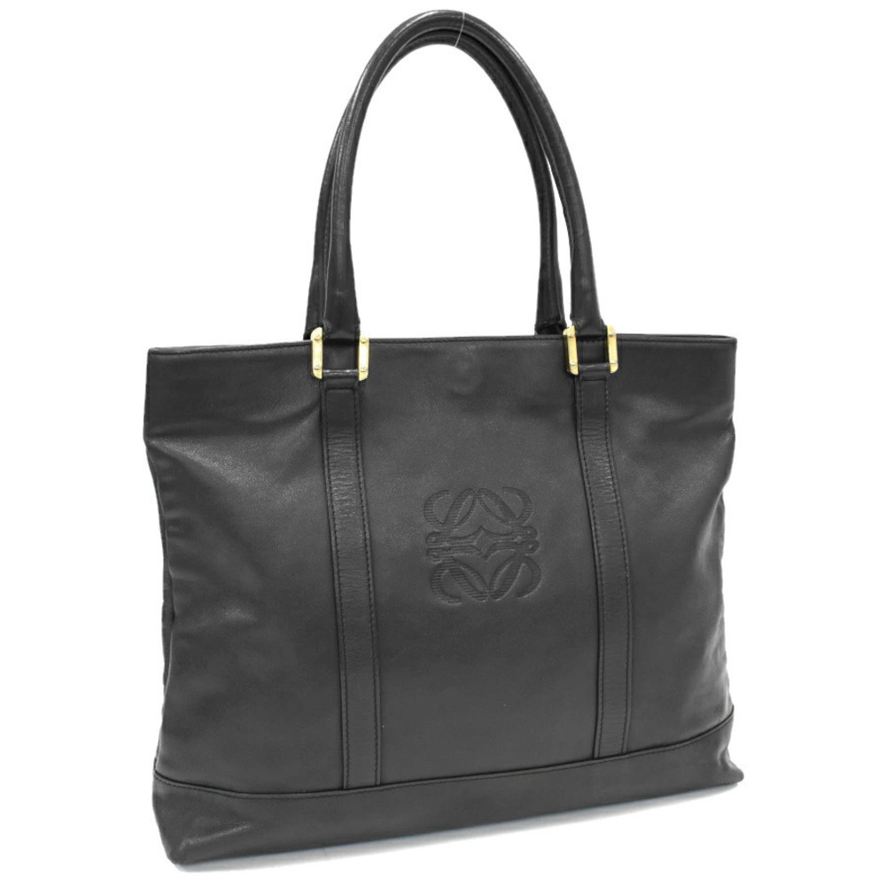 Loewe Tote Bag Shoulder Anagram Leather Black